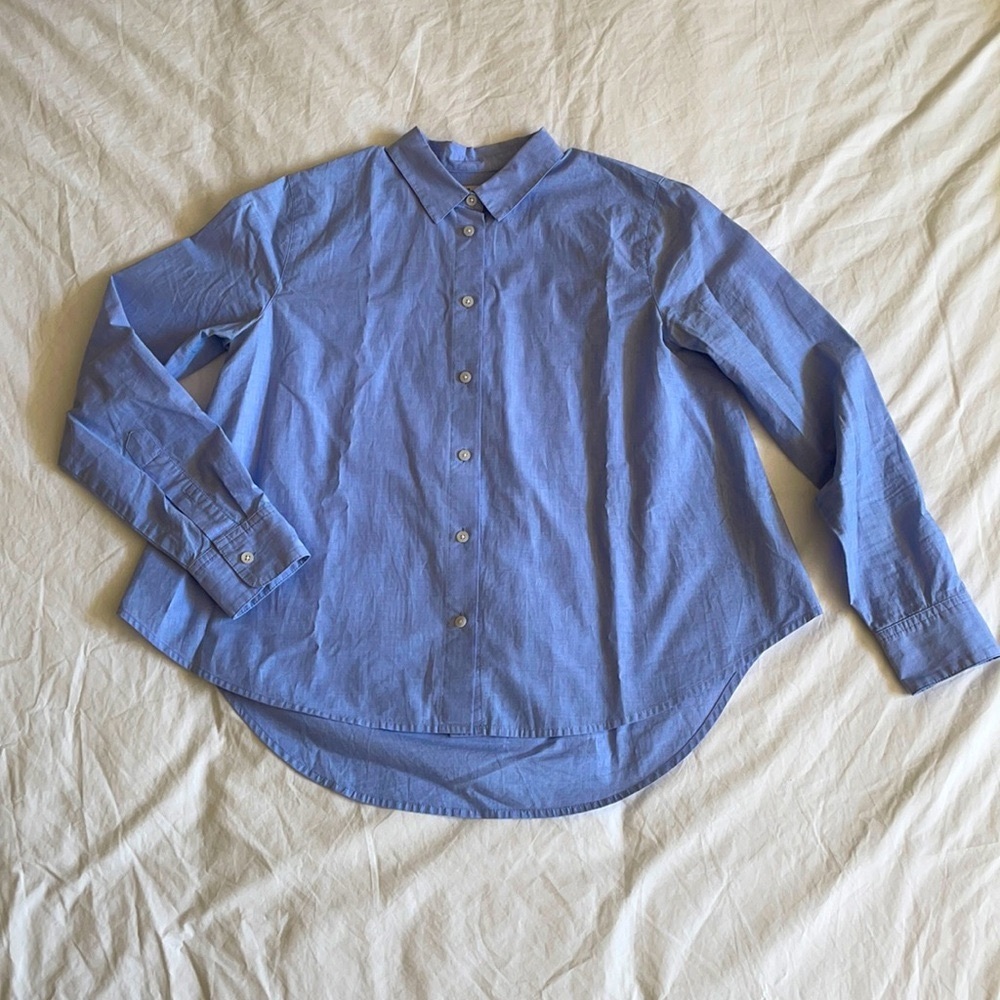 Madewell hi-lo button-up with back pleat